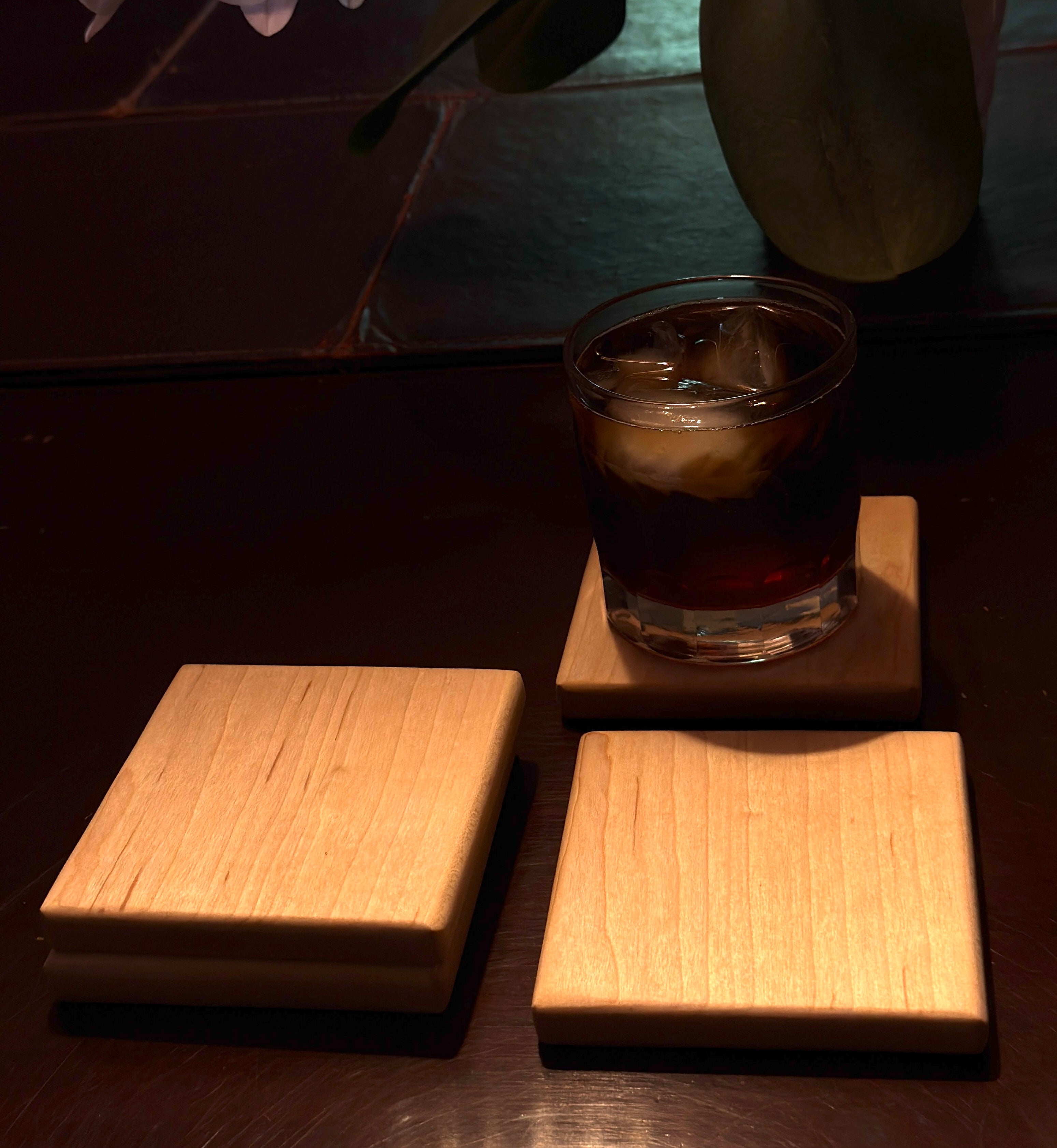 Hard maple coasters